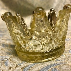 Golden mercury glass crown 👑 tea light holder